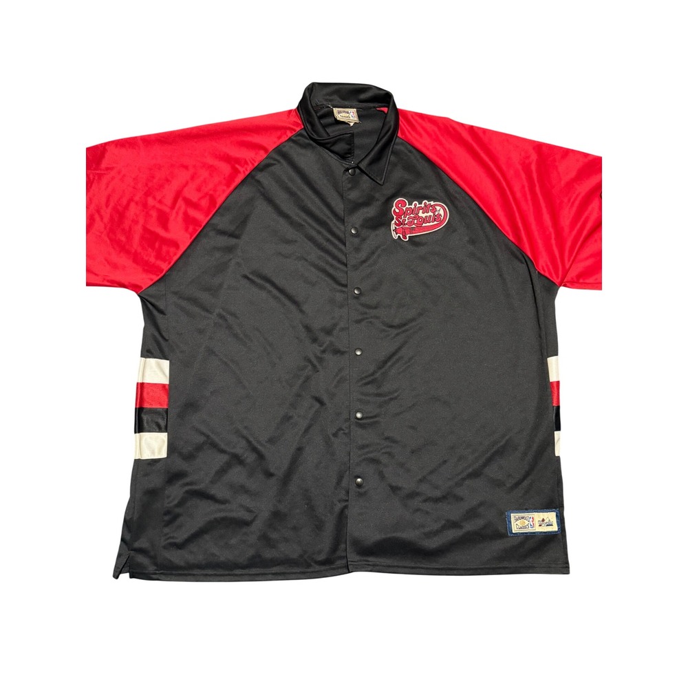 Majestic NBA Hardwood Classics Spirits of St. Louis Warm Up Shirt Mens Black Red